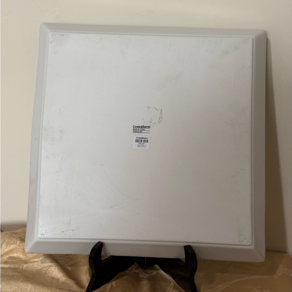 Crate&Barrel Red and Green 12” Jingle Elf Platter, Porcelain - Picture 2 of 4